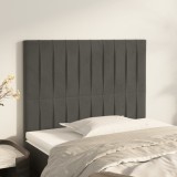 Cumpara ieftin Tăblii de pat, 2 buc, gri &icirc;nchis, 100x5x78/88 cm, catifea