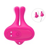 Cleme pentru sf&acirc;rcuri ARMONY Rabbit Shape, 9 funcții de vibrație, din silicon medical, rezistent la apă, roz