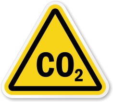 Eticheta cu simbol CO2 foto