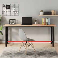 vidaXL Banc de lucru 180x55x81,5 cm, lemn masiv de fag și metal