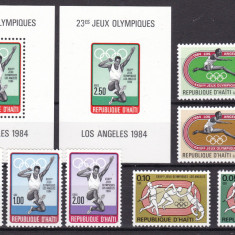Haiti 1984 sport olimpiada MI 1465-1471 + bl.54 A+B MNH