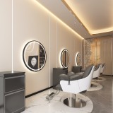 Consola de coafură consola de frizerie consola de cosmetică oglindă LED cu ramă de aluminiu 70x70 PRO