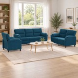 Cumpara ieftin Set de canapea 3 pcs albastru Catifea