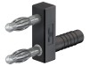 Conector Banana 4mm 32A Negru ST&Auml;UBLI 20.1010-21 Punte Stacabila 43mm Nichelata Alama
