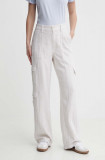 Cumpara ieftin Hollister Co. pantaloni din in culoarea alb, lat, high waist
