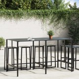 Cumpara ieftin Masă de bar, negru, 200x100x110 cm, oțel vopsit electrostatic