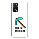 Husa compatibila cu Oppo A16 Silicon Gel Tpu Model Minecraft Miner