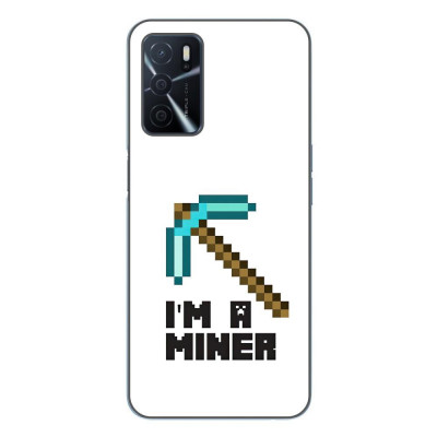 Husa compatibila cu Oppo A16 Silicon Gel Tpu Model Minecraft Miner foto