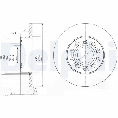 DELPHI BG3890C Disc frana foto