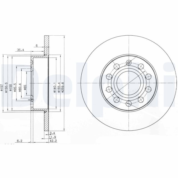 DELPHI BG3890C Disc frana