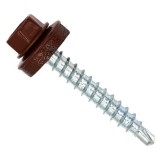 Set 250 Surub autoforant pt. Tabla sau Tigla Metalica, saiba EPDM 4.8 x 35 mm, Cap Hexagonal - RAL8017 - Maro ciocolatiu