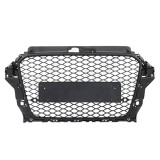 Grila masca fata Audi A3 (8V), 06.2012-07.2016 model RS3, cu 2 gauri pentru Senzori de parcare (PDC); Negru stralucitor; fara emblema