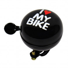 Claxon bicicleta I Love My Bike negru 80mm , sonerie bicicleta foto