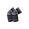 Set 2 maneci de compresie pentru cot, S, circumferinta cotului superior 20, 25 cm, nylon, fire de cupru, negru, gri