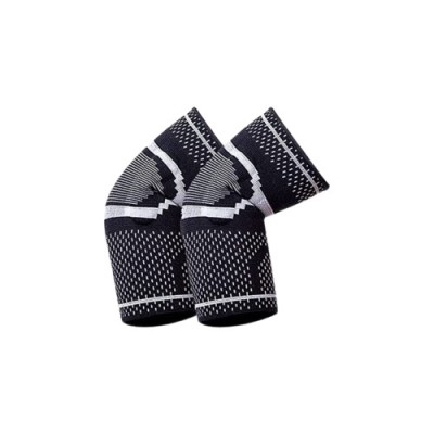 Set 2 maneci de compresie pentru cot, S, circumferinta cotului superior 20, 25 cm, nylon, fire de cupru, negru, gri foto