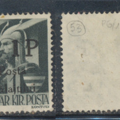 1945 ROMANIA Posta Salajului timbru local 1P pe 1 filler original negumat