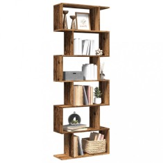 vidaXL Bibliotecă/separator 6 niveluri lemn vechi 70x24x193 cm lemn