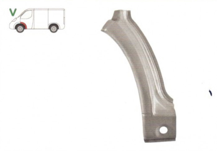 Segment reparatie aripa fata interior Mercedes Vito, Clasa V, 1996-2003 , Partea Stanga, aripa Fata partea din spatele rotii ,element exterior