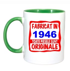 Cana maner verde personalizata Fabricat in 1946 toate piesele sunt originale, INOVATIX&reg;. 330ml