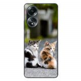Husa compatibila cu Oppo A58 4G Silicon Gel Tpu Model Kitties