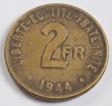 Franta, 2 Francs 1944, monetaria Philadelphia, Europa