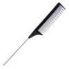 Pieptene Coafor, Negru, 23cm, Dentiție Neuniformă, V&acirc;rf Metalic pentru Separarea șuvițelor, Oem