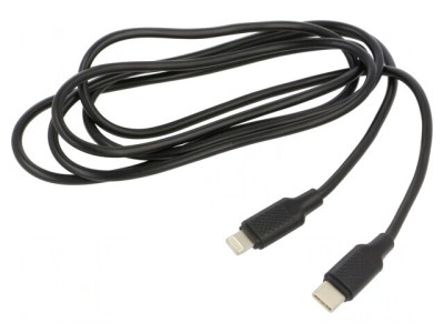 Cablu USB-C la Lightning 1m Negru 36W foto