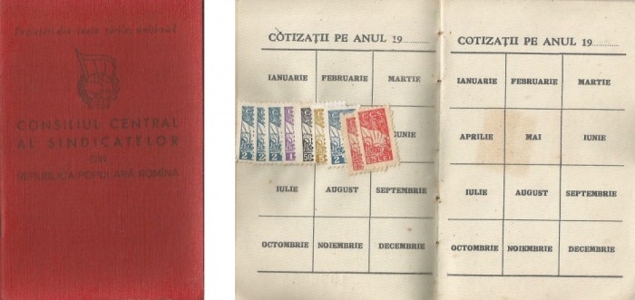Romania, Carnet de membru Consiliul Central al Sindicatelor din R.P.R., Buzescu, 1959