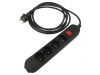 Prelungitor alimentare 4 prize PVC negru 3m 16A