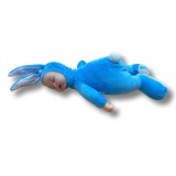 Iepuras Bebe Imitatie Anne Geddes Albastru 30cm, Lumanare Botez, Recomandat 3+ Ani