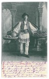 1108 - Ethnic, FRUIT SELLER, Litho, Romania - old postcard - used - 1901, Circulata, Printata