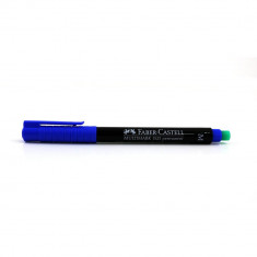 Marker Albastru Permanent cu Radiera Faber-Castell Multimark, Varf M, Markere Permanente CD Faber Castell, Marker cu Radiera, Marker Personalizare Obi foto