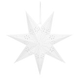 Stea decorativa 3D din hartie ajurata alba, 50 cm, pentru interior