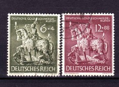 ✅ (S41) Germania Reich 1943 &quot;Societatea bijutierilor in aur din Germania&quot; serie completa Michel 860/861, stampilate