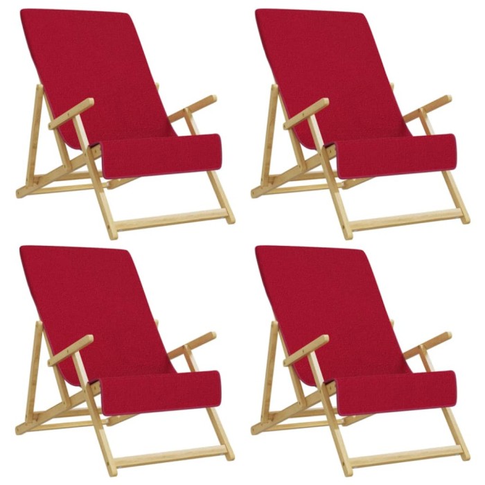 Prosoape de plaja, 4 buc., visiniu, 60x135 cm, textil, 400 GSM