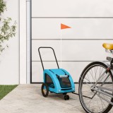 Cumpara ieftin Remorcă de bicicletă animale companie, albastru, oxford/fier