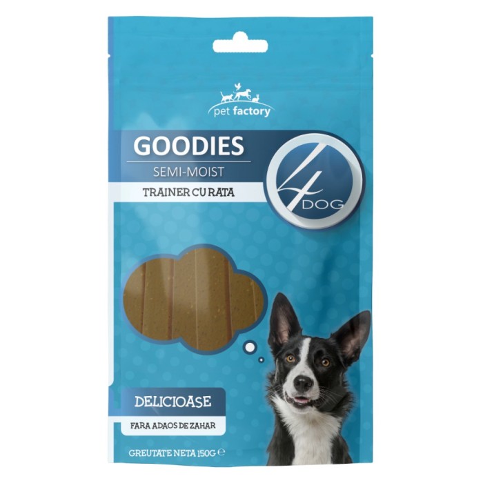 Recompensa caini / hrana complementara, 4Dog Trainer, punga 150 g, toate taliile, adult, carne de rata