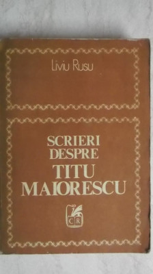 Liviu Rusu - Scrieri despre Titu Maiorescu, 1979 foto