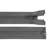 Fermoar plastic detasabil Crisalida, 2 cursoare, lungime 70 cm, Gri