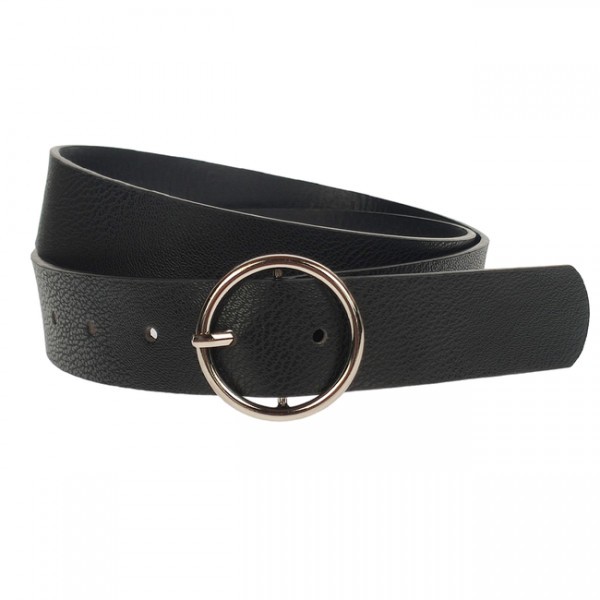 Curea dama, casual-eleganta, din piele ecologica, latime 3 cm, negru - CRD001N