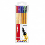 Fineliner Point 88 Stabilo 0.4mm set de 6 buc, plastic