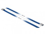 Set 10 buc bride din otel inoxidabil L 500 x W 7.9 mm Albastru, Delock 18800