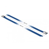 Set 10 buc bride din otel inoxidabil L 500 x W 7.9 mm Albastru, Delock 18800