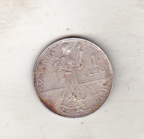 bnk mnd Romania 1 leu 1912 , argint