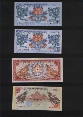 Set 8 bancnote Bhutan foto