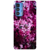 Husa compatibila cu Motorola G51 model Magenta flower, Silicon, TPU, Viceversa, Transparent, Carcasa