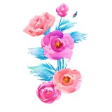 Cumpara ieftin Sticker decorativ Flori, Roz, 90 cm, 7645ST, Oem