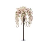 Cires artificial cu flori roz 190 cm