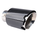 Ornament toba esapament universala inox carbon AMiO, montaj cu suruburi sau sudura, prindere 43mm-56mm, diametru 89mm/57mm, lungime 162/135mm