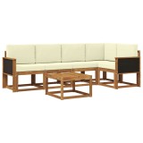 vidaXL Set de canapele de exterior cu pernă 6 pcs Natural și Crem 3385221